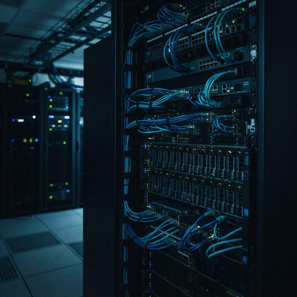 Rack mounted video management servers and recording infrastructure in a data center